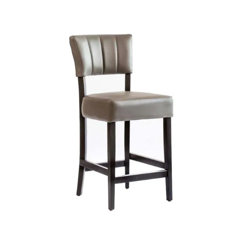 BarSteffi 2 Tabouret snack matelassé en bois et synthétique