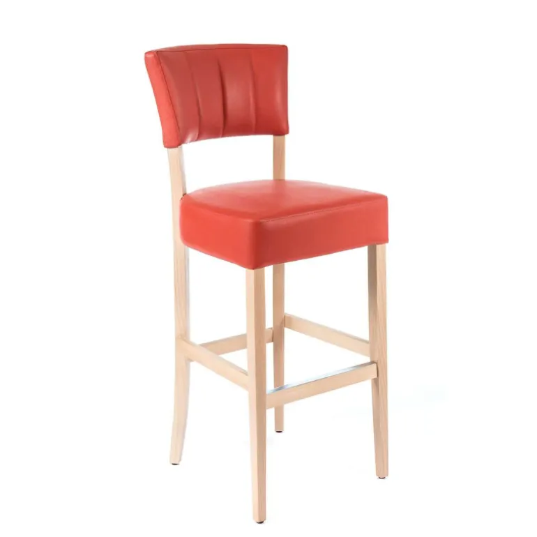 BarSteffi 2 Tabouret snack matelassé en bois et synthétique