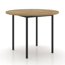 Basic Table de cuisine ronde en stratifié avec pieds en métal