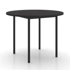 Basic Table de cuisine ronde en stratifié avec pieds en métal