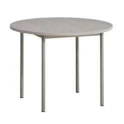 Basic Table de cuisine ronde en stratifié avec pieds en métal