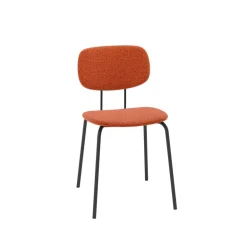 Bistro Chaise de séjour inspiration rétro en tissu avec pieds en métal