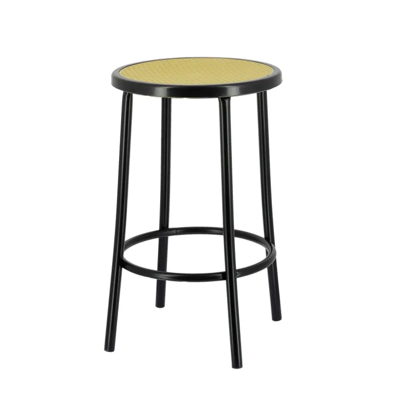 Bistro Tabouret bistrot sans dossier assise imitation cannage fabriqué en France