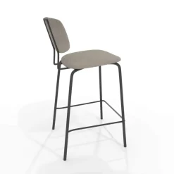 Bistro Tabouret snack inspiration vintage en simili et pieds en métal