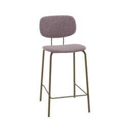Bistro Tabouret snack rétro en tissu et pieds en métal