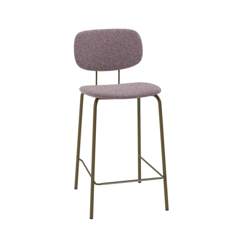 Bistro Tabouret snack rétro en tissu et pieds en métal