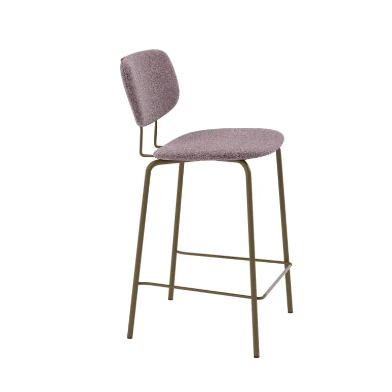 Bistro Tabouret snack rétro en tissu et pieds en métal