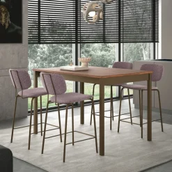 Bistro Tabouret snack rétro en tissu et pieds en métal