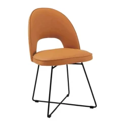 Bistrot Chaise cosy en tissu dossier ajouré avec pieds design