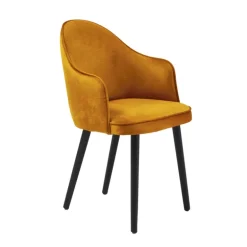 Bistrot Fauteuil confortable en tissu et pieds bois