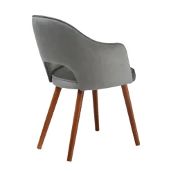 Bistrot Fauteuil cosy en tissu avec dossier ajouré et pieds bois