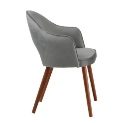 Bistrot Fauteuil cosy en tissu avec dossier ajouré et pieds bois