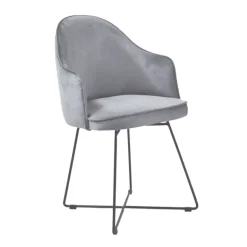 Bistrot Fauteuil design en tissu et pieds métal