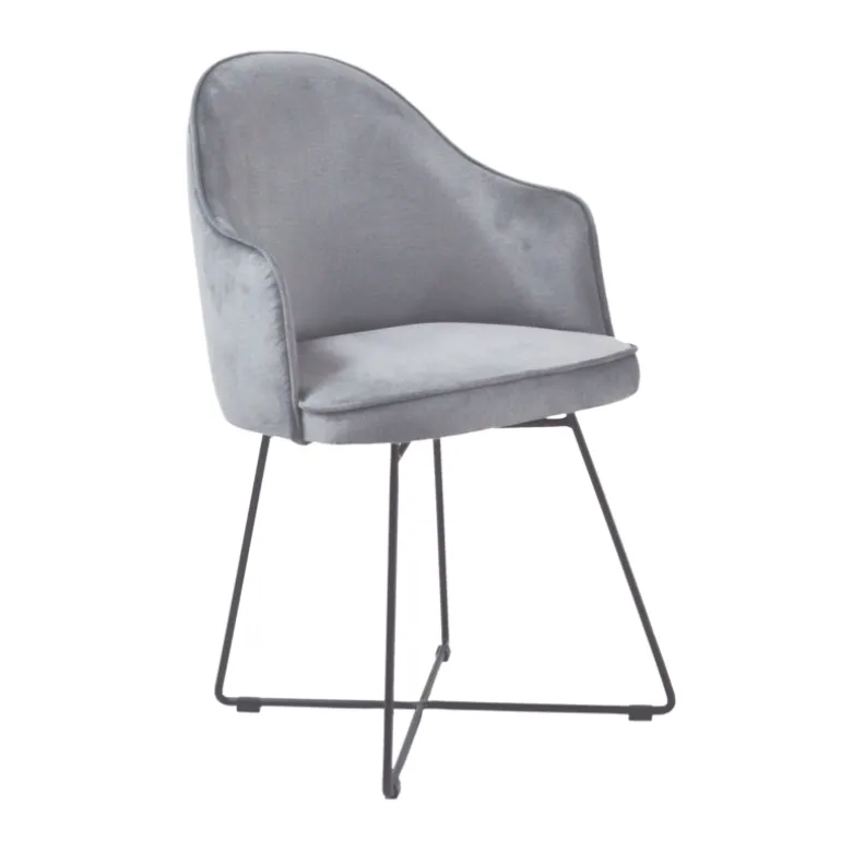 Bistrot Fauteuil design en tissu et pieds métal