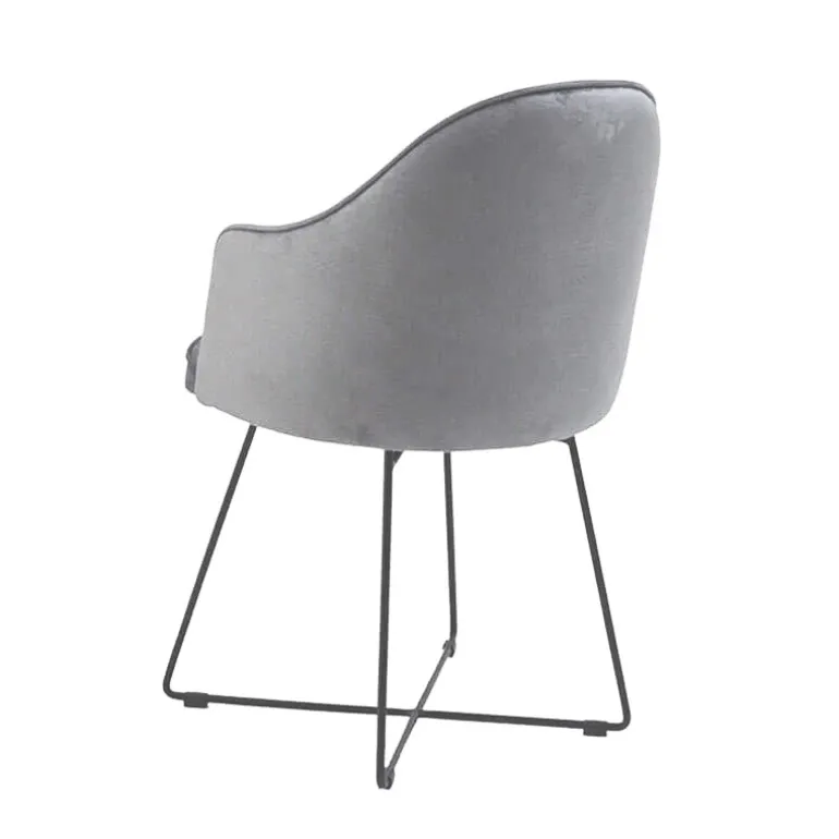 Bistrot Fauteuil design en tissu et pieds métal