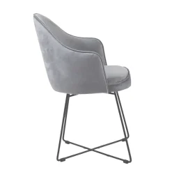 Bistrot Fauteuil design en tissu et pieds métal