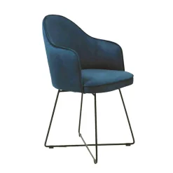 Bistrot Fauteuil design en tissu avec dossier ajouré