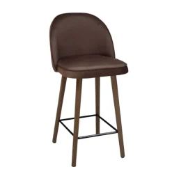Bistrot Tabouret snack confortable en tissu avec pieds en bois