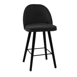 Bistrot Tabouret snack confortable en tissu avec pieds en bois