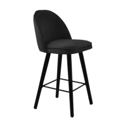 Bistrot Tabouret snack confortable en tissu avec pieds en bois