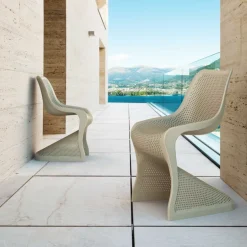 Bloom Chaise de jardin design ajourée en polypropylène
