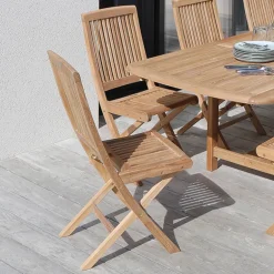 BodiniChaise de jardin pliante en teck massif