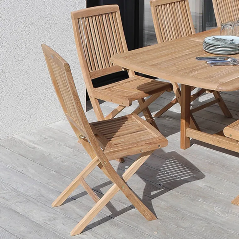 BodiniChaise de jardin pliante en teck massif