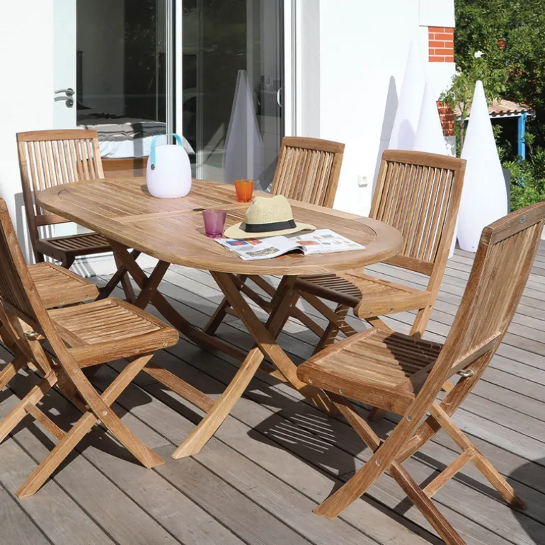 BodiniChaise de jardin pliante en teck massif