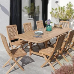 BodiniChaise de jardin pliante en teck massif