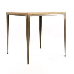 Bolonia AM412 Table industrielle carrée en métal et bois