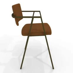 Bormio Chaise design en simili avec accoudoirs et pieds en métal