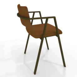 Bormio Chaise design en simili avec accoudoirs et pieds en métal