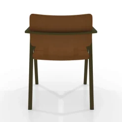 Bormio Chaise design en simili avec accoudoirs et pieds en métal