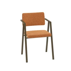 Bormio Chaise design en tissu avec accoudoirs et pieds en métal