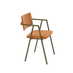 Bormio Chaise design en tissu avec accoudoirs et pieds en métal