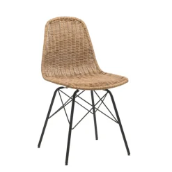 BornéoChaise tressée bohème avec pieds Eiffel