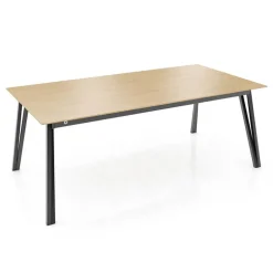 Brest Mobitec® Table en bois massif avec pieds en métal forme épingle