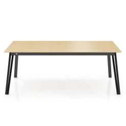 Brest Mobitec® Table en bois massif extensible avec pieds en métal forme épingle