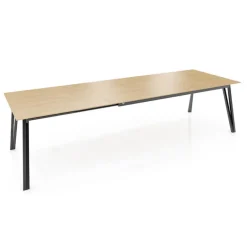 Brest Mobitec® Table en bois massif extensible avec pieds en métal forme épingle
