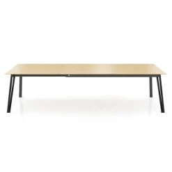Brest Mobitec® Table en bois massif extensible avec pieds en métal forme épingle