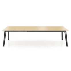 Brest Mobitec® Table en bois massif extensible avec pieds en métal forme épingle
