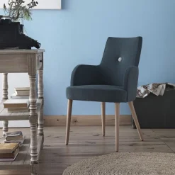 Brisa Bridge Fauteuil confortable en tissu et pieds bois