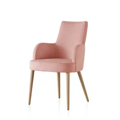 Brisa Bridge Fauteuil confortable en tissu et pieds bois