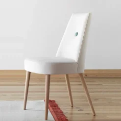 Brisa Chaise confortable en tissu pieds bois