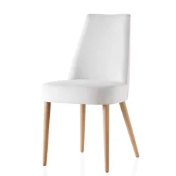 Brisa Chaise confortable en tissu pieds bois