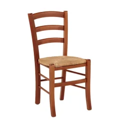 Brocéliande Chaise de cuisine rustique en bois massif et paille