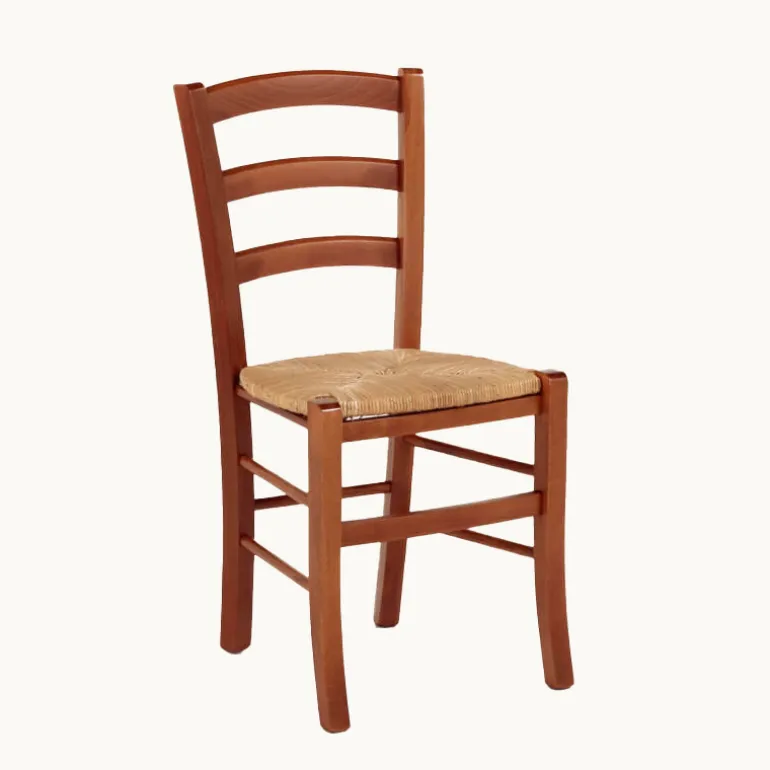 Brocéliande Chaise de cuisine rustique en bois massif et paille