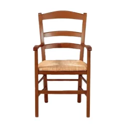 Brocéliande Fauteuil en bois rustique et paille