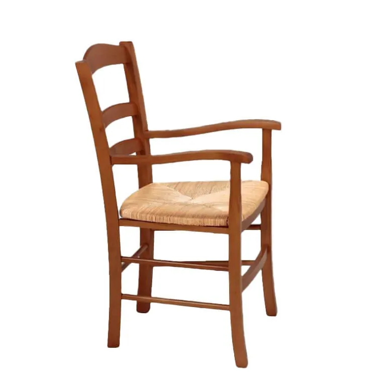 Brocéliande Fauteuil en bois rustique et paille