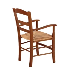 Brocéliande Fauteuil en bois rustique et paille